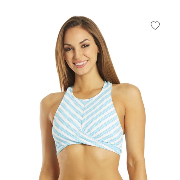 NWOT Splendid horizon line high neck swim top - Picture 1 of 12